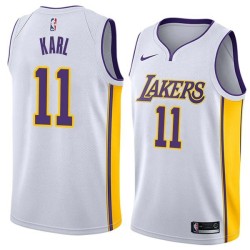 White2 Coby Karl Twill Basketball Jersey -Lakers #11 Karl Twill Jerseys, FREE SHIPPING