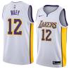 White2 Pat Riley Twill Basketball Jersey -Lakers #12 Riley Twill Jerseys, FREE SHIPPING