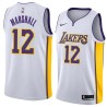 White2 Kendall Marshall Twill Basketball Jersey -Lakers #12 Marshall Twill Jerseys, FREE SHIPPING