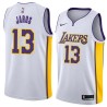 White2 Tony Jaros Twill Basketball Jersey -Lakers #13 Jaros Twill Jerseys, FREE SHIPPING