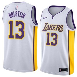 White2 Jim Holstein Twill Basketball Jersey -Lakers #13 Holstein Twill Jerseys, FREE SHIPPING