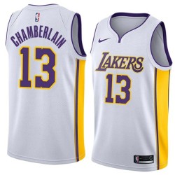 White2 Wilt Chamberlain Twill Basketball Jersey -Lakers #13 Chamberlain Twill Jerseys, FREE SHIPPING