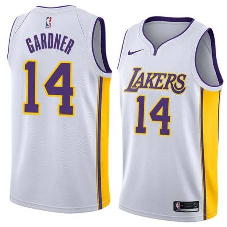 White2 Earl Gardner Twill Basketball Jersey -Lakers #14 Gardner Twill Jerseys, FREE SHIPPING