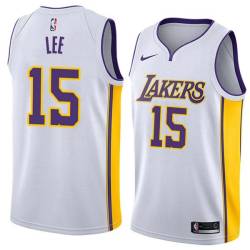 White2 Butch Lee Twill Basketball Jersey -Lakers #15 Lee Twill Jerseys, FREE SHIPPING