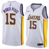 White2 Metta World Peace Twill Basketball Jersey -Lakers #15 World Peace Twill Jerseys, FREE SHIPPING