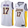 White2 Jim Pollard Twill Basketball Jersey -Lakers #17 Pollard Twill Jerseys, FREE SHIPPING