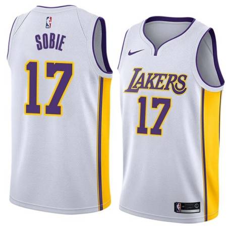 White2 Ron Sobie Twill Basketball Jersey -Lakers #17 Sobie Twill Jerseys, FREE SHIPPING