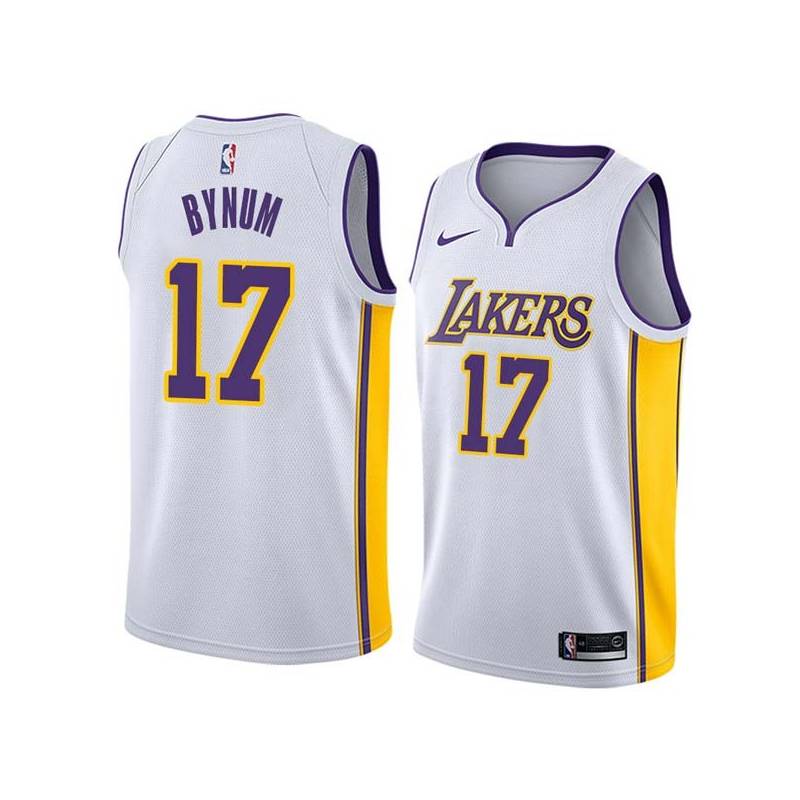 White2 Andrew Bynum Twill Basketball Jersey -Lakers #17 Bynum Twill Jerseys, FREE SHIPPING
