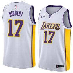 White2 Roy Hibbert Twill Basketball Jersey -Lakers #17 Hibbert Twill Jerseys, FREE SHIPPING