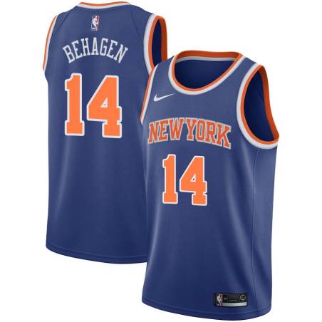 Blue Ron Behagen Twill Basketball Jersey -Knicks #14 Behagen Twill Jerseys, FREE SHIPPING