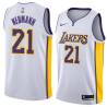 White2 Johnny Neumann Twill Basketball Jersey -Lakers #21 Neumann Twill Jerseys, FREE SHIPPING