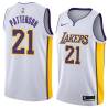 White2 Ruben Patterson Twill Basketball Jersey -Lakers #21 Patterson Twill Jerseys, FREE SHIPPING