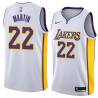 White2 Slater Martin Twill Basketball Jersey -Lakers #22 Martin Twill Jerseys, FREE SHIPPING