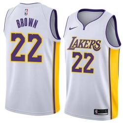 White2 George Brown Twill Basketball Jersey -Lakers #22 Brown Twill Jerseys, FREE SHIPPING