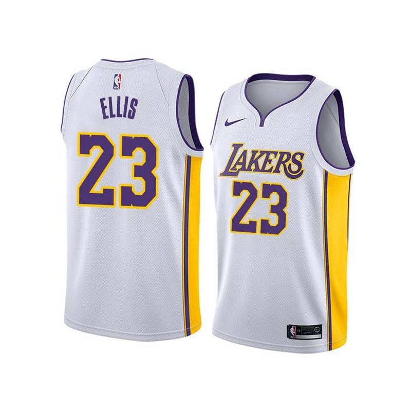 White2 Boo Ellis Twill Basketball Jersey -Lakers #23 Ellis Twill Jerseys, FREE SHIPPING