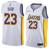 White2 Boo Ellis Twill Basketball Jersey -Lakers #23 Ellis Twill Jerseys, FREE SHIPPING