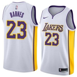 White2 Jim Barnes Twill Basketball Jersey -Lakers #23 Barnes Twill Jerseys, FREE SHIPPING