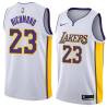 White2 Mitch Richmond Twill Basketball Jersey -Lakers #23 Richmond Twill Jerseys, FREE SHIPPING