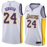 White2 Herm Schaefer Twill Basketball Jersey -Lakers #24 Schaefer Twill Jerseys, FREE SHIPPING