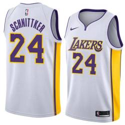 White2 Dick Schnittker Twill Basketball Jersey -Lakers #24 Schnittker Twill Jerseys, FREE SHIPPING