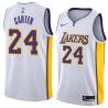 White2 Butch Carter Twill Basketball Jersey -Lakers #24 Carter Twill Jerseys, FREE SHIPPING