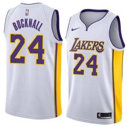 White2 Steve Bucknall Twill Basketball Jersey -Lakers #24 Bucknall Twill Jerseys, FREE SHIPPING