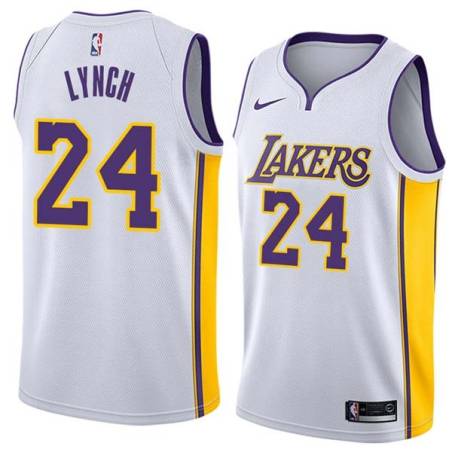 White2 George Lynch Twill Basketball Jersey -Lakers #24 Lynch Twill Jerseys, FREE SHIPPING