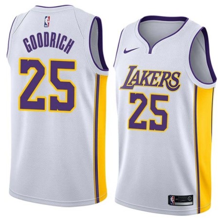 White2 Gail Goodrich Twill Basketball Jersey -Lakers #25 Goodrich Twill Jerseys, FREE SHIPPING