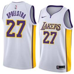 White2 Art Spoelstra Twill Basketball Jersey -Lakers #27 Spoelstra Twill Jerseys, FREE SHIPPING