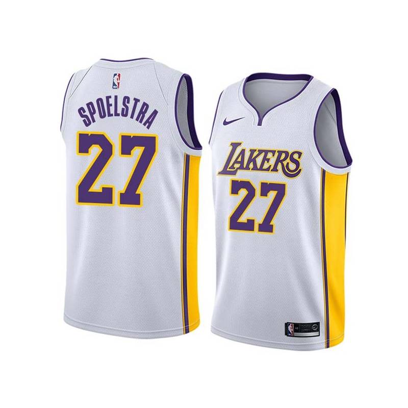 White2 Art Spoelstra Twill Basketball Jersey -Lakers #27 Spoelstra Twill Jerseys, FREE SHIPPING