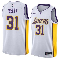 White2 Zelmo Beaty Twill Basketball Jersey -Lakers #31 Beaty Twill Jerseys, FREE SHIPPING