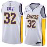 White2 Jerry Grote Twill Basketball Jersey -Lakers #32 Grote Twill Jerseys, FREE SHIPPING