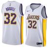 White2 Cazzie Russell Twill Basketball Jersey -Lakers #32 Russell Twill Jerseys, FREE SHIPPING