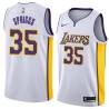 White2 Larry Spriggs Twill Basketball Jersey -Lakers #35 Spriggs Twill Jerseys, FREE SHIPPING