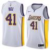 White2 Glen Rice Twill Basketball Jersey -Lakers #41 Rice Twill Jerseys, FREE SHIPPING