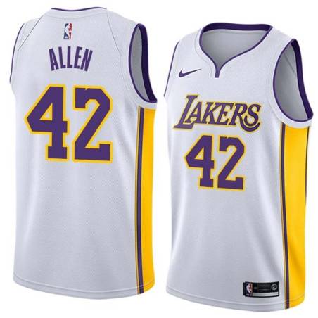 White2 Lucius Allen Twill Basketball Jersey -Lakers #42 Allen Twill Jerseys, FREE SHIPPING