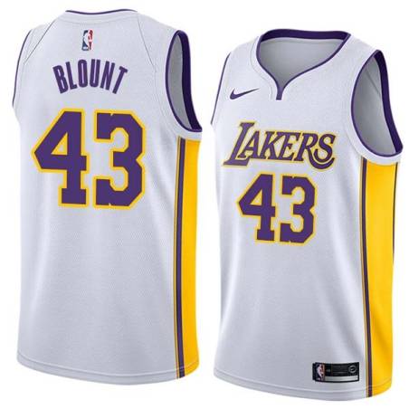 White2 Corie Blount Twill Basketball Jersey -Lakers #43 Blount Twill Jerseys, FREE SHIPPING