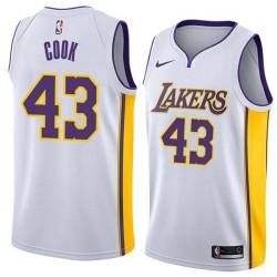 White2 Brian Cook Twill Basketball Jersey -Lakers #43 Cook Twill Jerseys, FREE SHIPPING