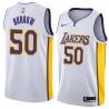 White2 Bob Burrow Twill Basketball Jersey -Lakers #50 Burrow Twill Jerseys, FREE SHIPPING