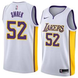 White2 Mike Smrek Twill Basketball Jersey -Lakers #52 Smrek Twill Jerseys, FREE SHIPPING