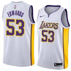 White2 James Edwards Twill Basketball Jersey -Lakers #53 Edwards Twill Jerseys, FREE SHIPPING