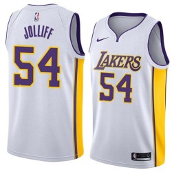 White2 Howie Jolliff Twill Basketball Jersey -Lakers #54 Jolliff Twill Jerseys, FREE SHIPPING