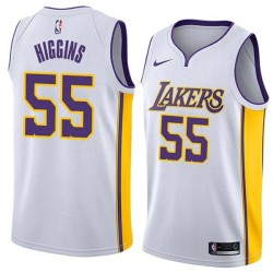 White2 Mike Higgins Twill Basketball Jersey -Lakers #55 Higgins Twill Jerseys, FREE SHIPPING