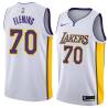 White2 Ed Fleming Twill Basketball Jersey -Lakers #70 Fleming Twill Jerseys, FREE SHIPPING