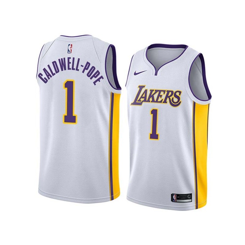 White2 Kentavious Caldwell-Pope Lakers #1 Twill Basketball Jersey FREE SHIPPING