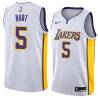 White2 Josh Hart Lakers #5 Twill Basketball Jersey FREE SHIPPING