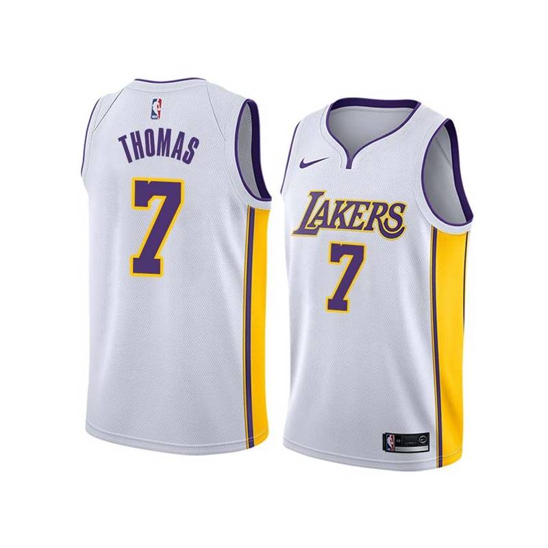 White2 Isaiah Thomas Lakers #7 Twill Basketball Jersey FREE SHIPPING