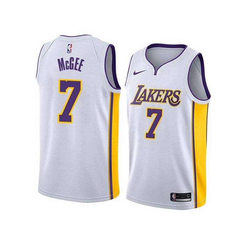 White2 JaVale McGee Lakers #7 Twill Basketball Jersey FREE SHIPPING