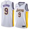 White2 Kent Bazemore Lakers #9 Twill Basketball Jersey FREE SHIPPING