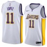 White2 Brook Lopez Lakers #11 Twill Basketball Jersey FREE SHIPPING